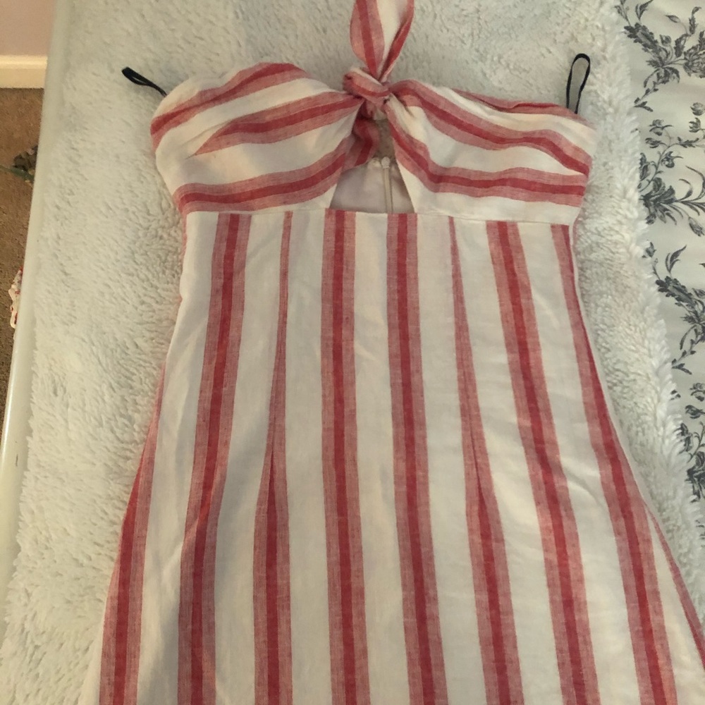 Stripped linen mini dress